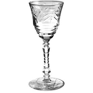 Vintage Rock Sharpe Arctic Rose crystal wine glasses SET of 5 mid century era